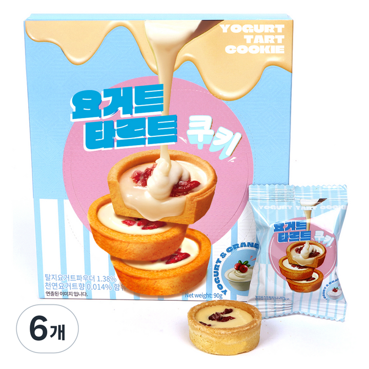 요거트 타르트 쿠키, 6개, 90g