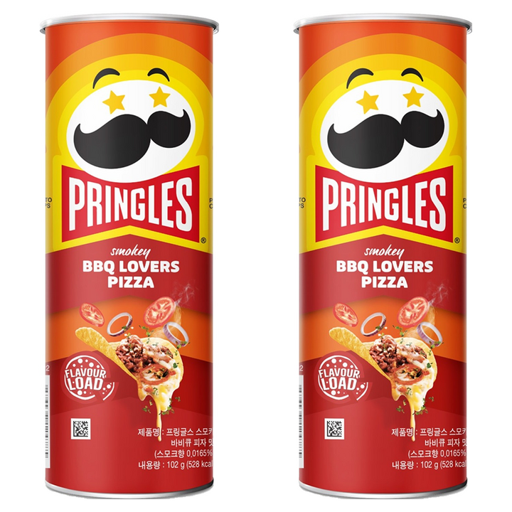 프링글스 감자스낵 스모키 바비큐 피자맛, 102g, 2개