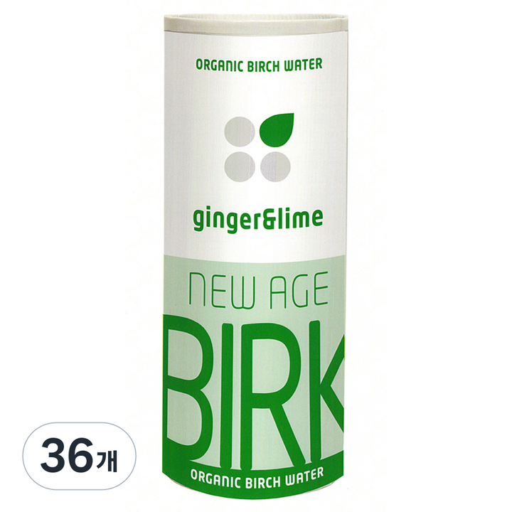 실랜드비르크 유기농 자작나무 수액 비르크 음료 진저 앤 라임, 250ml, 36개