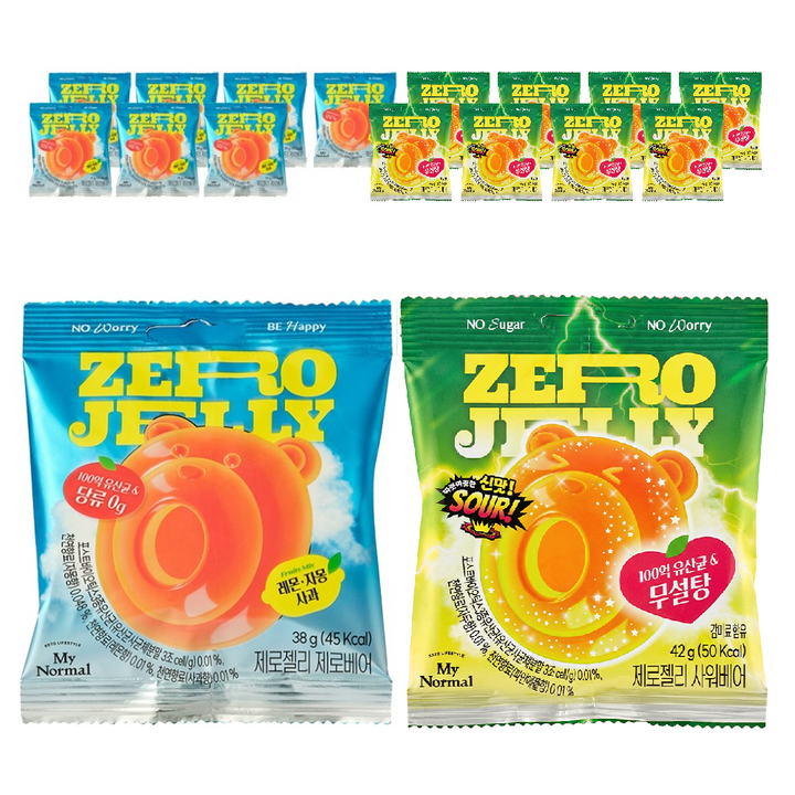 마이노멀 무설탕 제로베어 젤리 38g 8p + 사워베어 42g 8p, 1세트, 640g