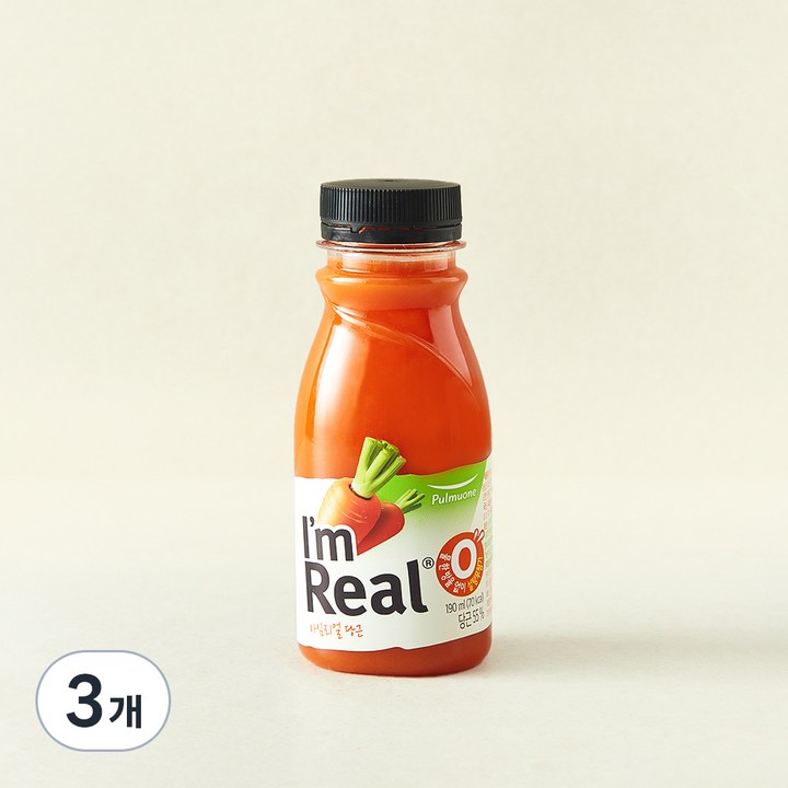 풀무원 아임리얼당근 주스, 190ml, 3개