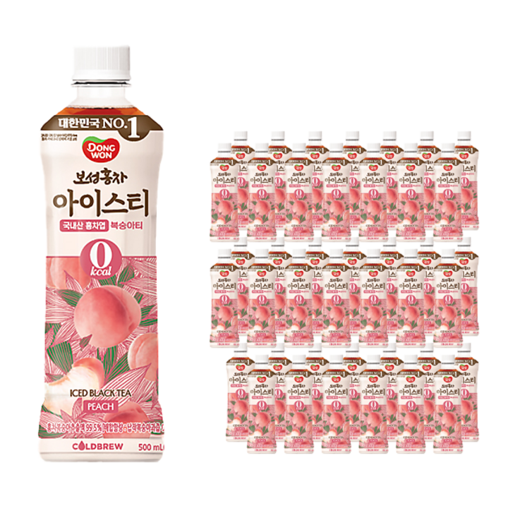 동원 보성홍차 아이스티 제로 복숭아, 500ml, 48개
