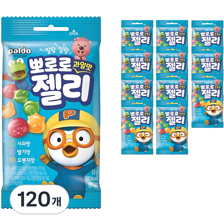 팔도 뽀로로 과일맛 젤리, 53g, 120개