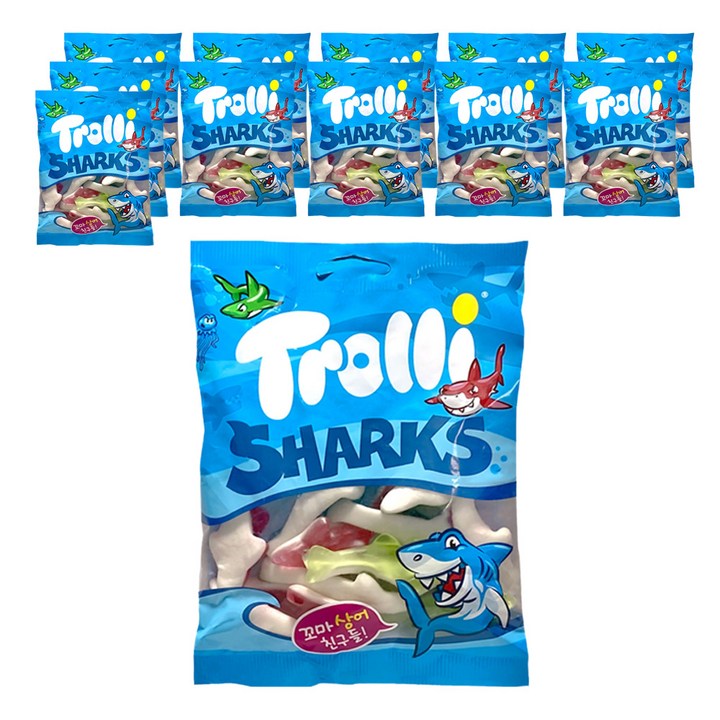 트롤리 상어모양 젤리, 100g, 12개