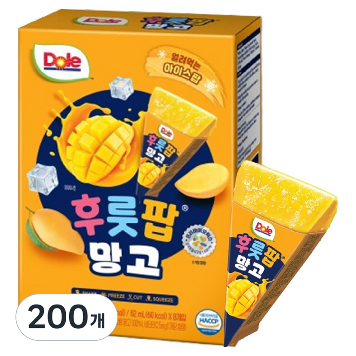 돌 후룻팝 망고, 62ml, 200개