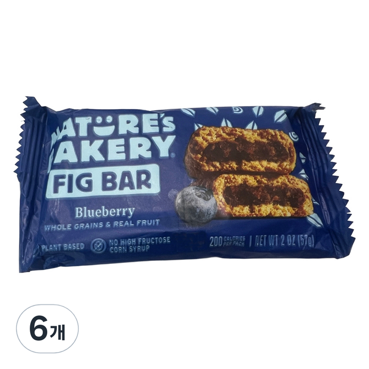 네이쳐스베이커리 무화과 통밀바 블루베리맛, 57g, 6개