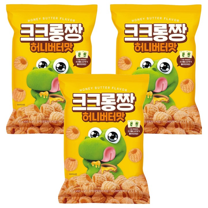 어니스트에프엔비 크크롱짱 허니버터맛, 3개, 90g