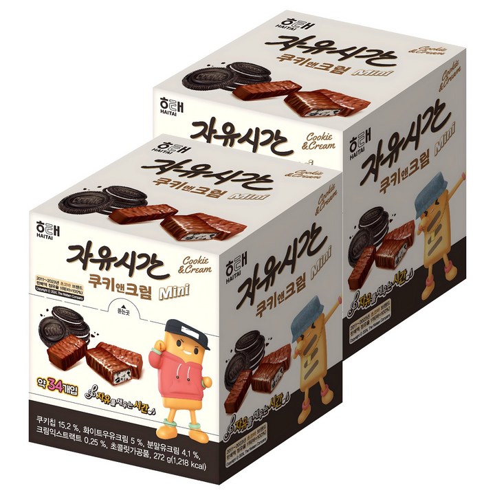 자유시간 미니 쿠키앤크림, 272g, 2개