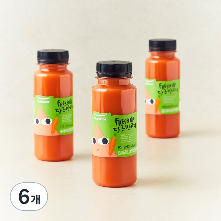 풀무원 프레시업 당근망고지 주스, 190ml, 6개