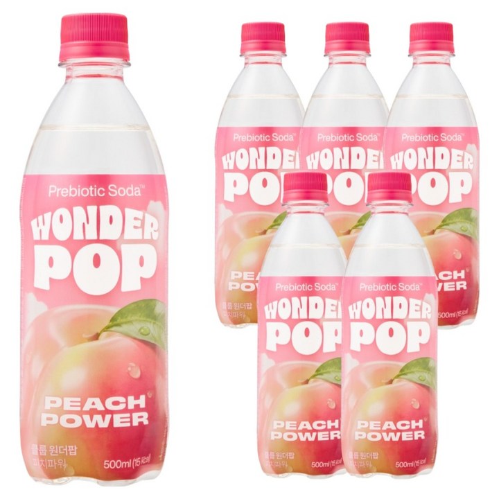 클룹 원더팝 프리바이오틱스 피치파워, 6개, 500ml