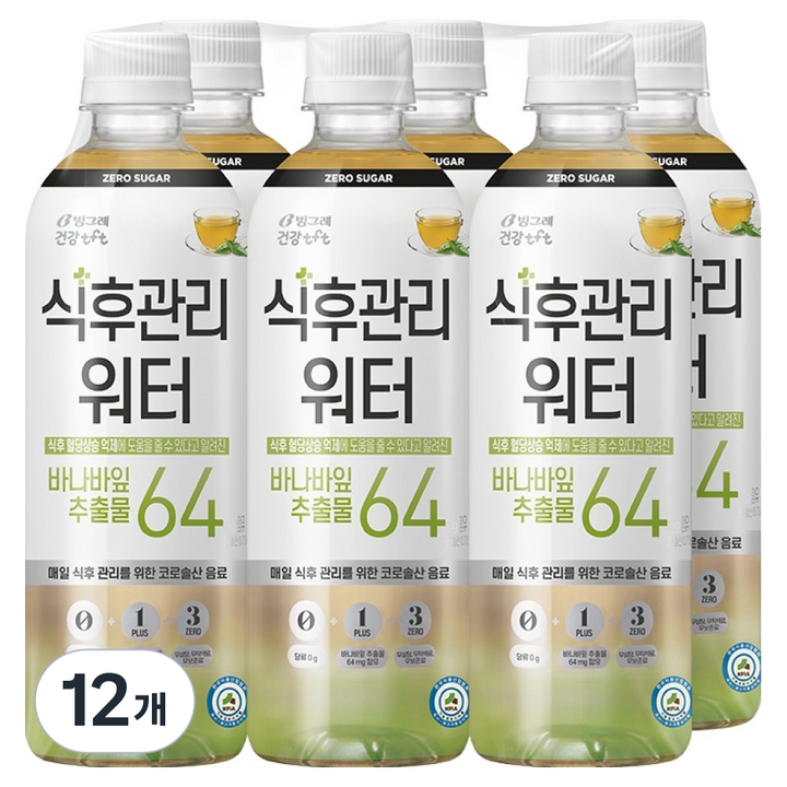 티에프티 빙그레 식후관리 워터, 500ml, 12개