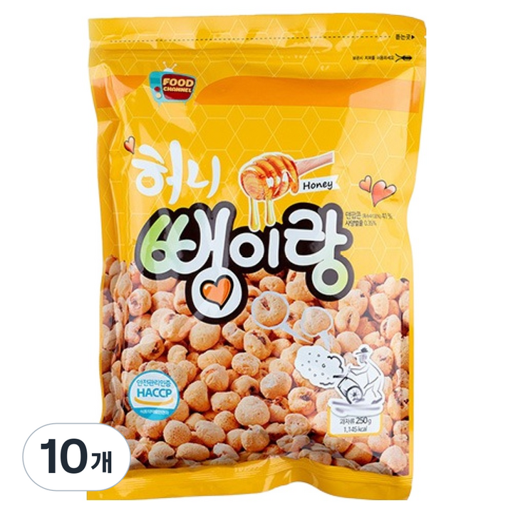 우리식품 허니 뻥이랑, 250g, 10개
