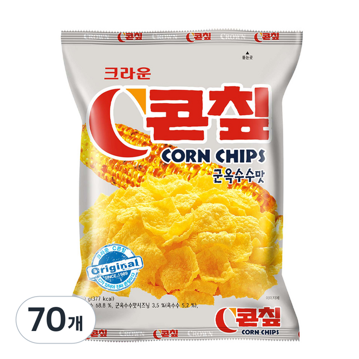 콘칲 크라운 C콘칲 군옥수수맛, 70g, 70개