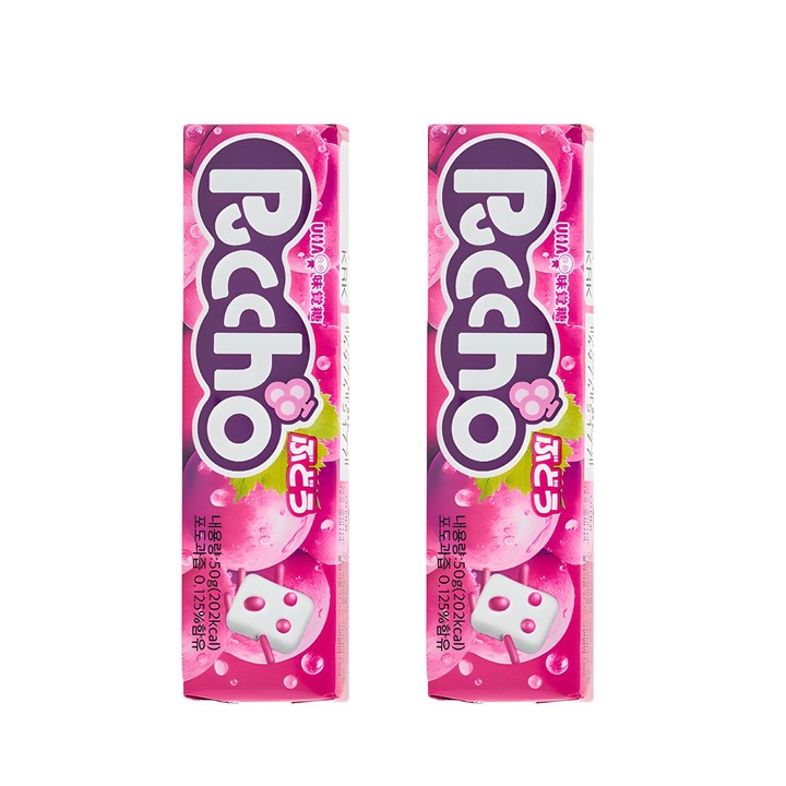 푸쵸 스틱 캔디 그레이프, 50g, 2개