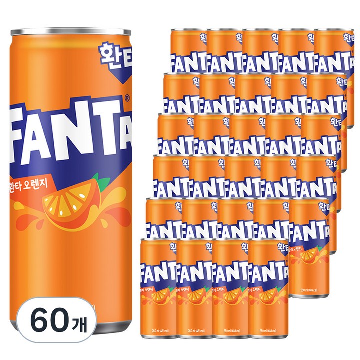 환타 오렌지 탄산음료, 250ml, 60개