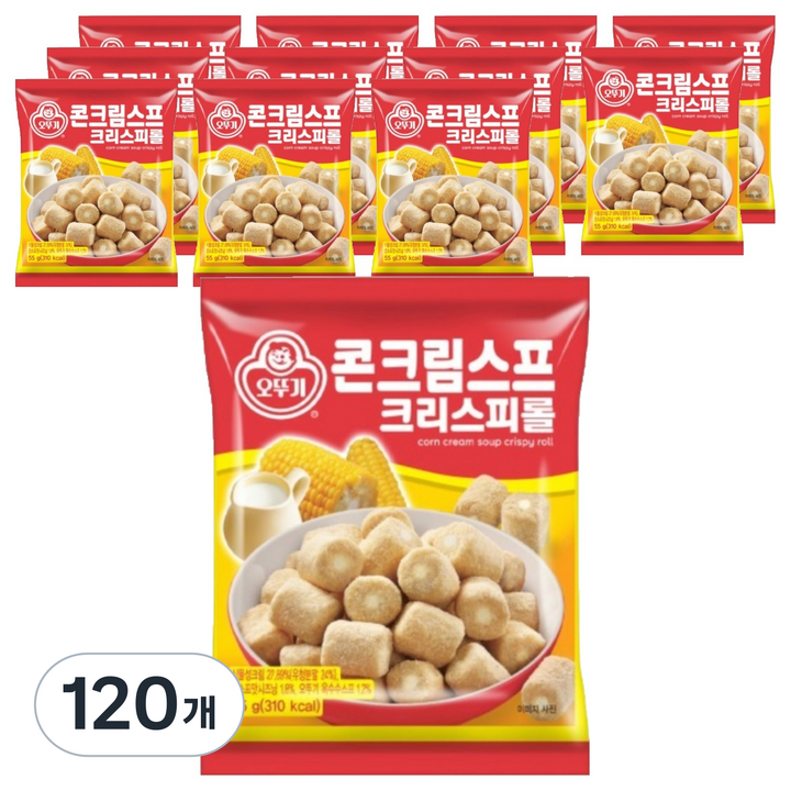 오뚜기 콘크림스프 크리스피롤, 55g, 120개