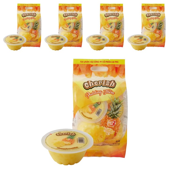 체리쉬 파인애플 푸딩 젤리 7p, 840g, 5개