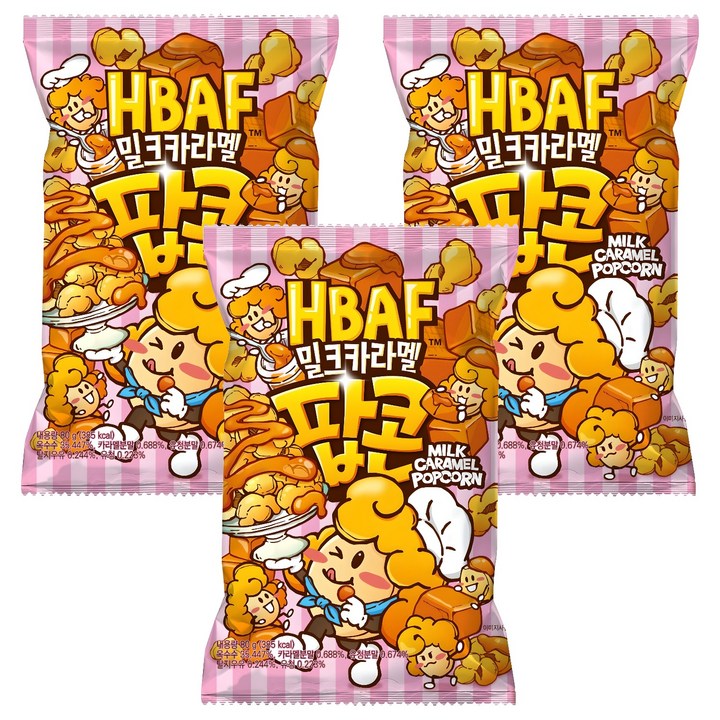 바프 밀크카라멜 팝콘, 80g, 3개