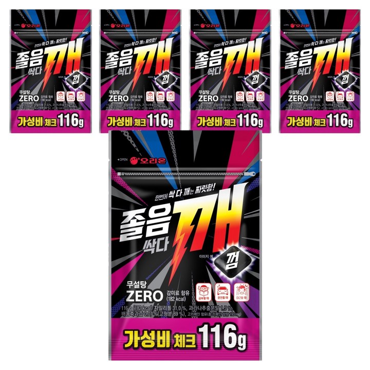 오리온 졸음싹다깨껌 리필, 116g, 5개