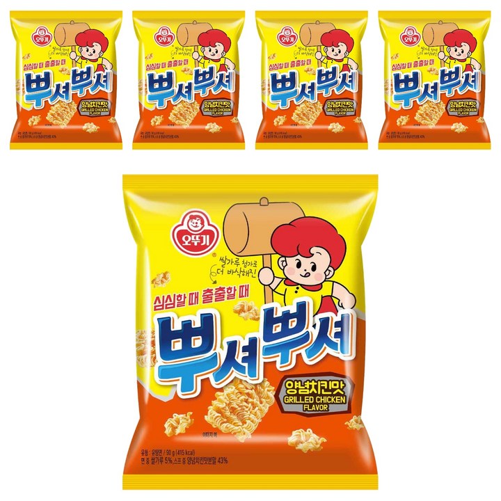 오뚜기 뿌셔뿌셔 양념치킨맛, 90g, 5개