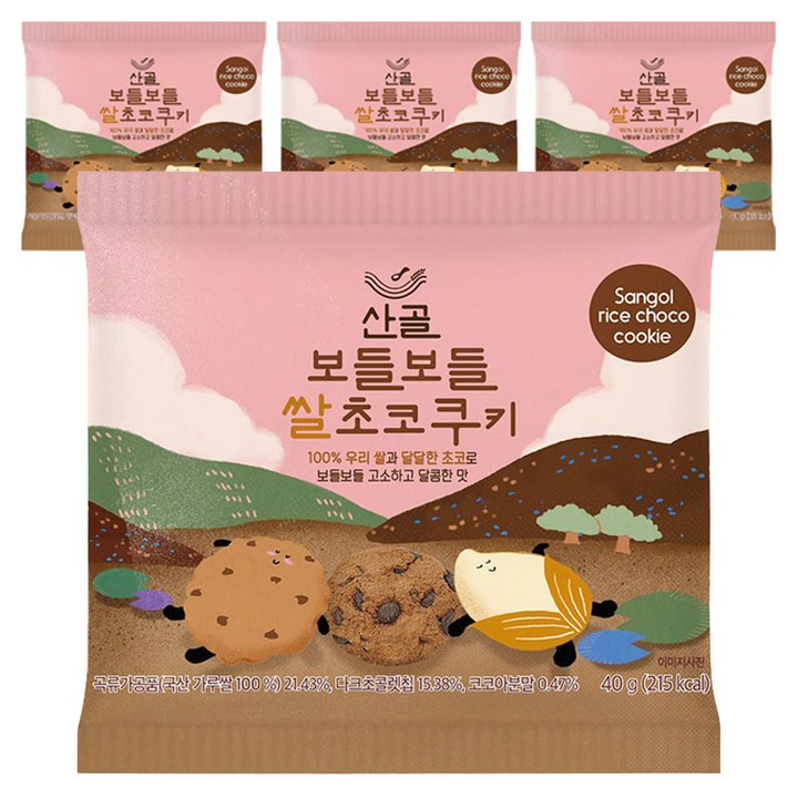 에코맘의산골이유식 산골쌀쿠키, 쌀초코, 40g, 4개