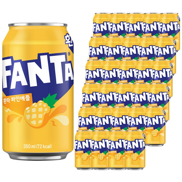 환타 파인애플 탄산음료, 350ml, 48개
