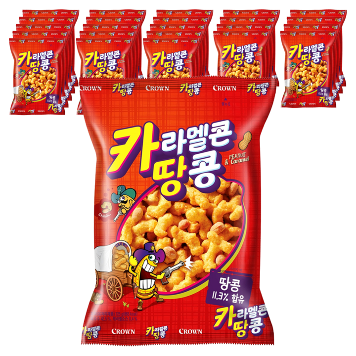 크라운 카라멜콘 땅콩, 125g, 24개