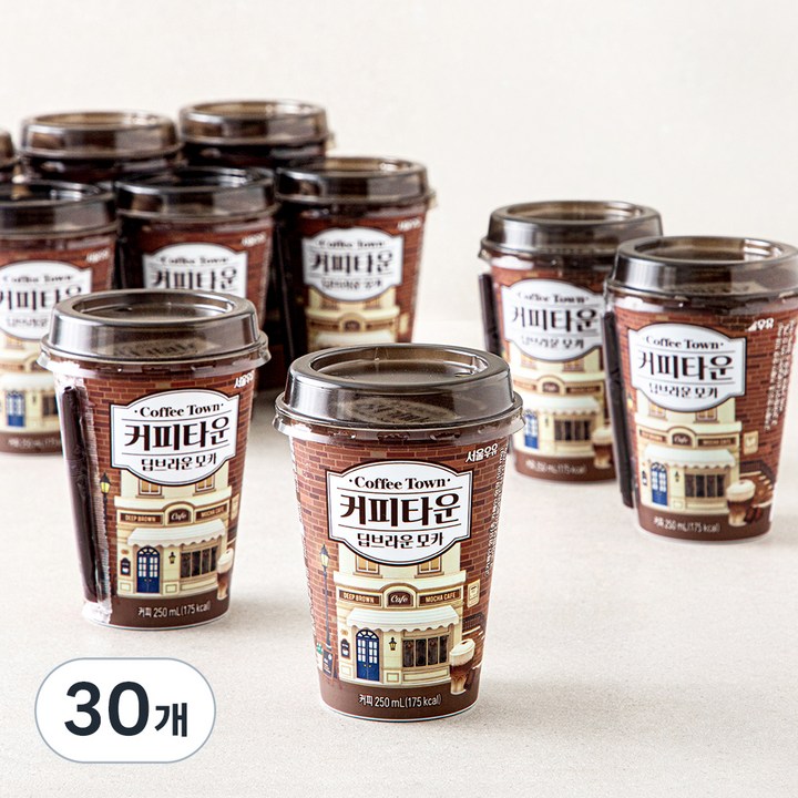 커피타운 딥브라운 모카, 30개, 250ml