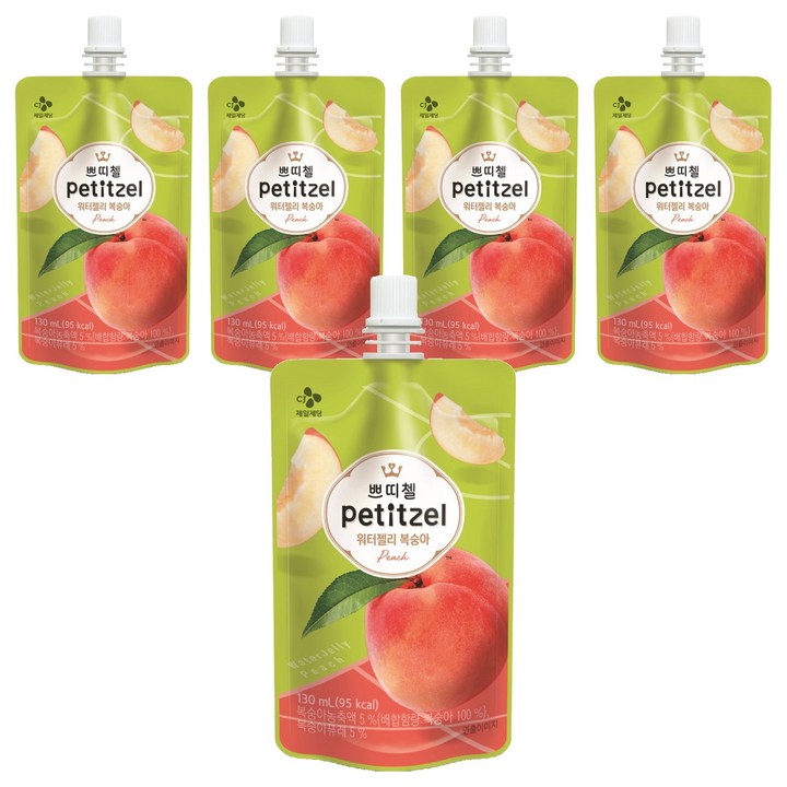 쁘띠첼 워터젤리 복숭아, 130ml, 5개