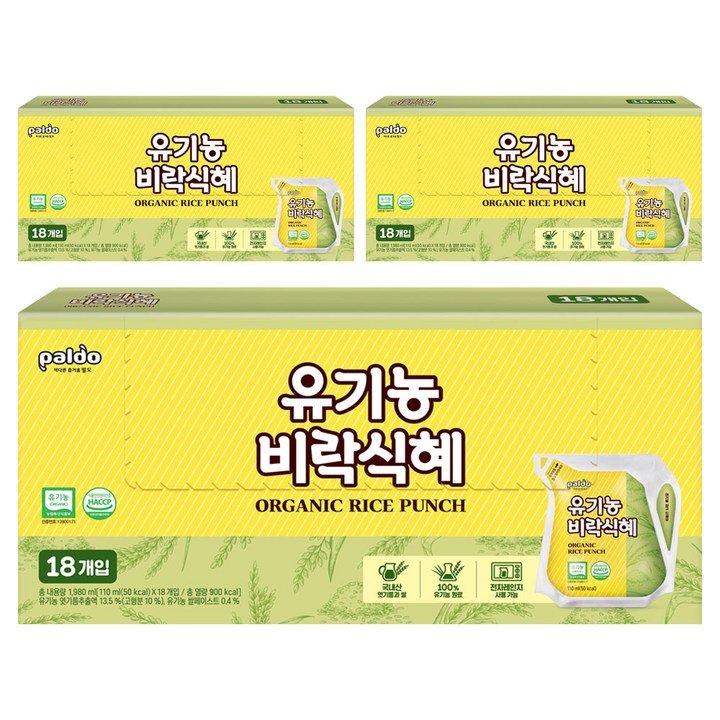 팔도 유기농 비락식혜, 54개, 110ml