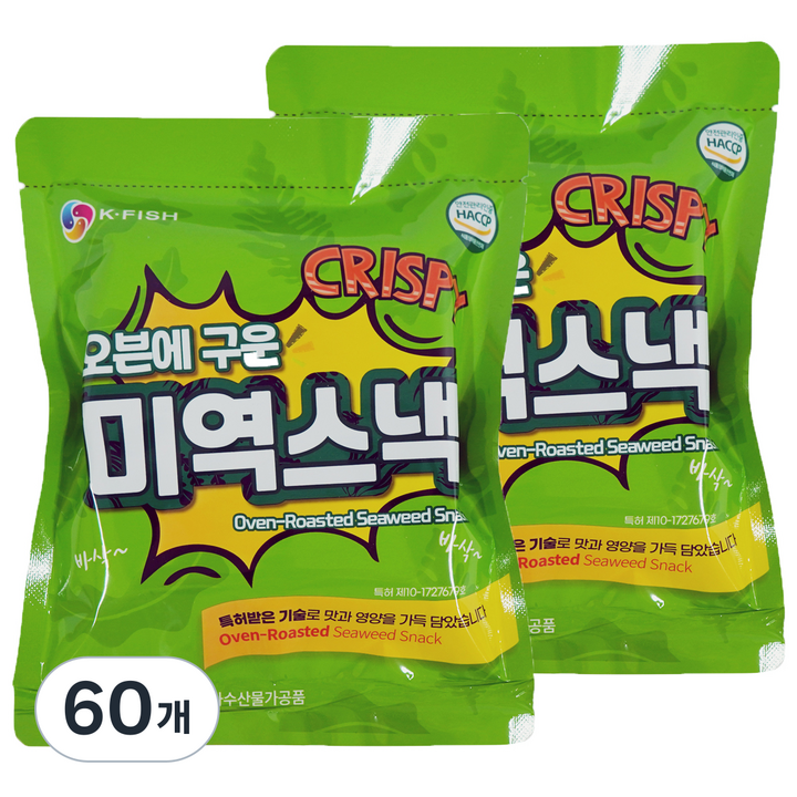 이미지 오븐에 구운 미역스낵, 15g, 60개