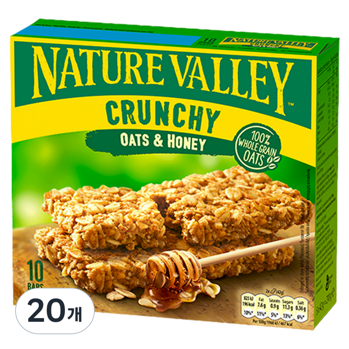 네이쳐밸리 크런치 그래놀라바 오츠 앤 허니, 210g, 20개