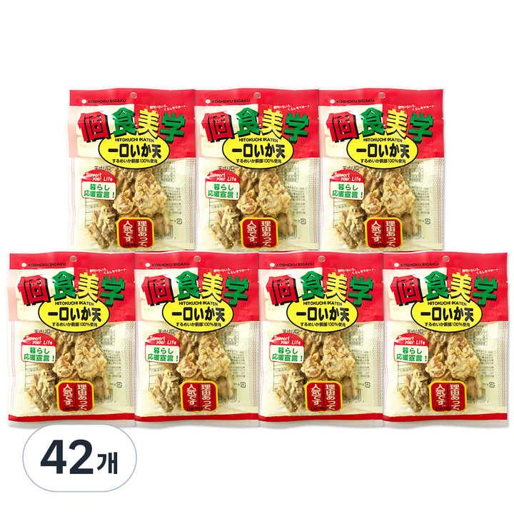 후지야혼텐 히토쿠치 이카텐 오징어 스낵, 34g, 42개