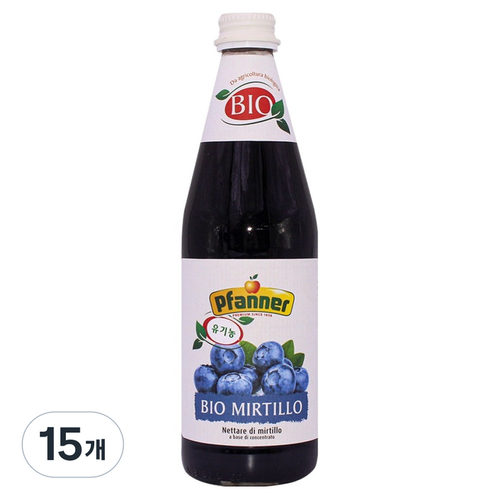 파너 유기농 블루베리 음료, 500ml, 15개