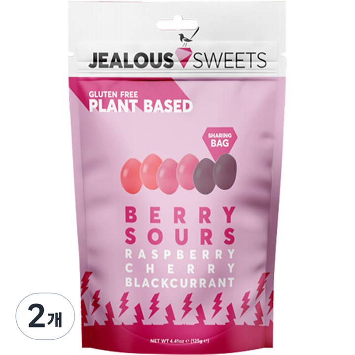 젤러스스윗 베리 사워 대용량 비건 젤리, 125g, 2개