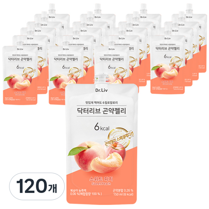 닥터리브 곤약젤리 스위트피치, 150g, 120개