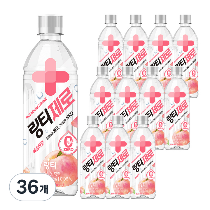 링티제로 복숭아맛, 500ml, 36개