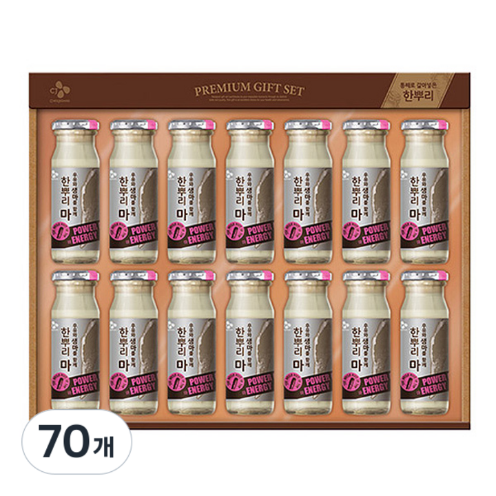 CJ제일제당 한뿌리 마 건강음료 선물세트, 120ml, 70개