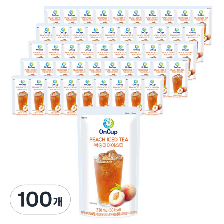 온컵 복숭아아이스티, 100개, 230ml