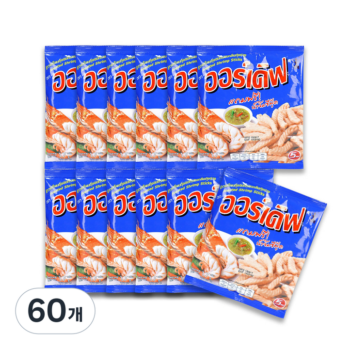 오더브 새우스틱 새우시즈닝, 17g, 60개