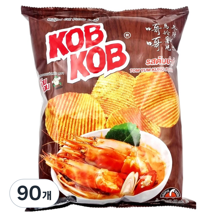 유즈풀 콥콥 포테이토 칩 똠얌꿍향, 90개, 48g