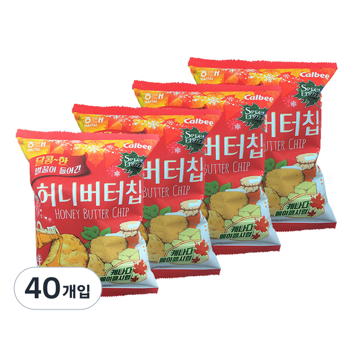 해태제과 허니버터 칩 메이플 시럽, 60g, 40개