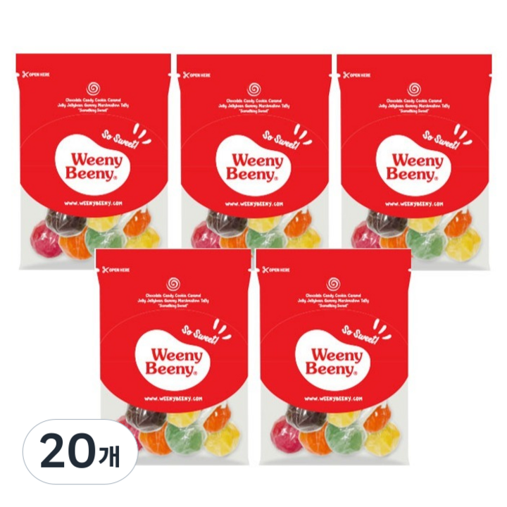 위니비니 슈가프리 믹스 롤리팝, 75g, 20개