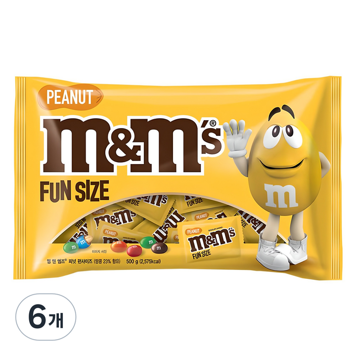 엠앤엠즈 피넛 펀사이즈 초콜릿, 500g, 6개
