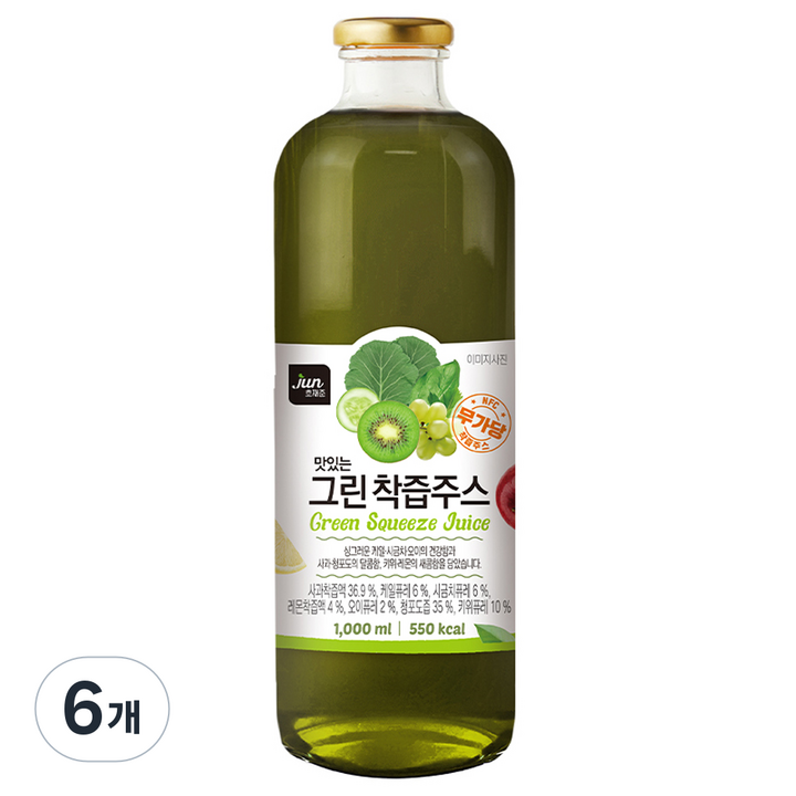 호재준 맛있는 그린 착즙주스, 1L, 6개