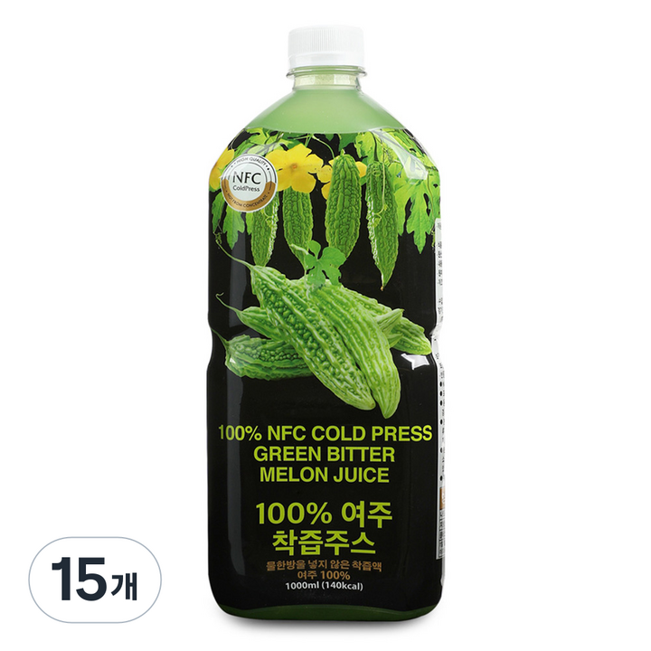 파모빗 100% 여주 착즙주스, 1L, 15개