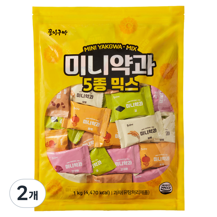 꿀이구마 미니 약과 5종 믹스, 1kg, 2개