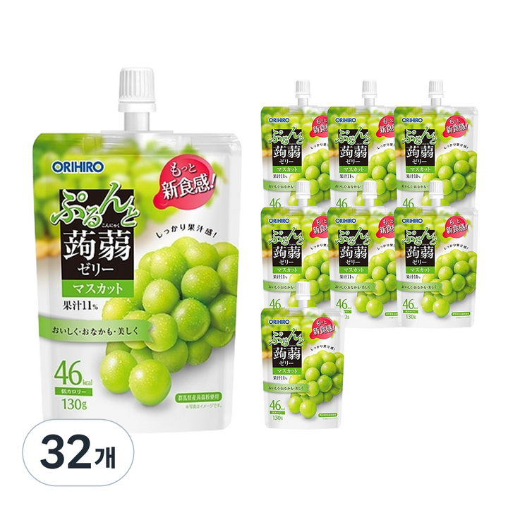 오리히로 푸룬또 곤약젤리 머스캣맛, 32개, 130g