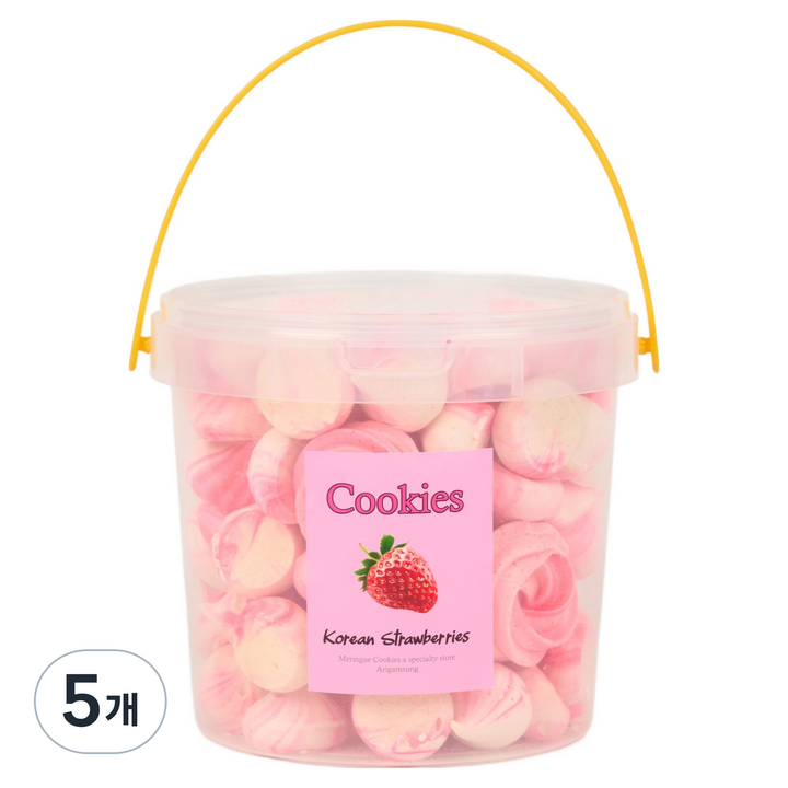아리감성 딸기 머랭쿠키 원통형 1.5L, 120g, 5개