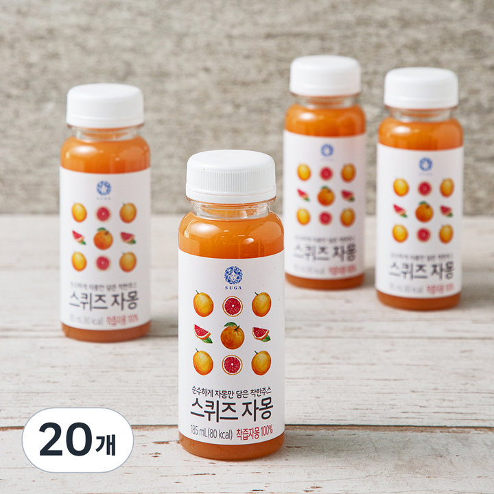 수가 스퀴즈 자몽, 185ml, 20개